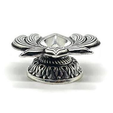 925 Sterling Silver Lotus Diya / Silver Antique Diya / Silver Deepam