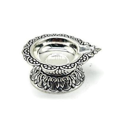 925 Sterling Silver Diya / Silver Antique Diya / Silver Deepam