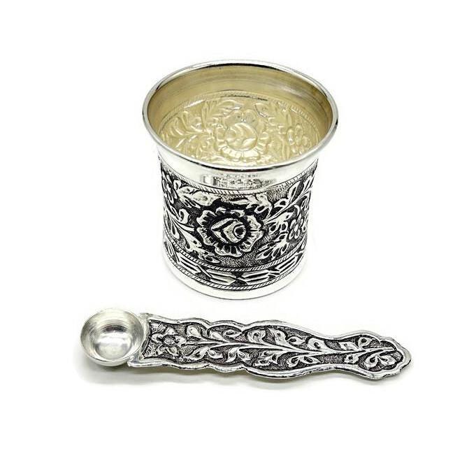 925 Sterling Silver Panchpatra / Silver Achmani