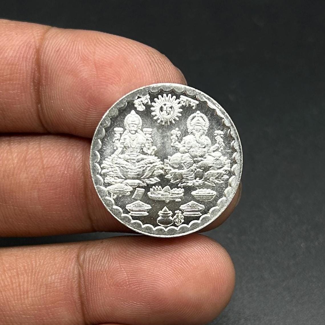 99.90% Pure Silver 5gram, 10gram, 50gram, 100gram Laxmi Ganesh Silver Coin / Silver Coins