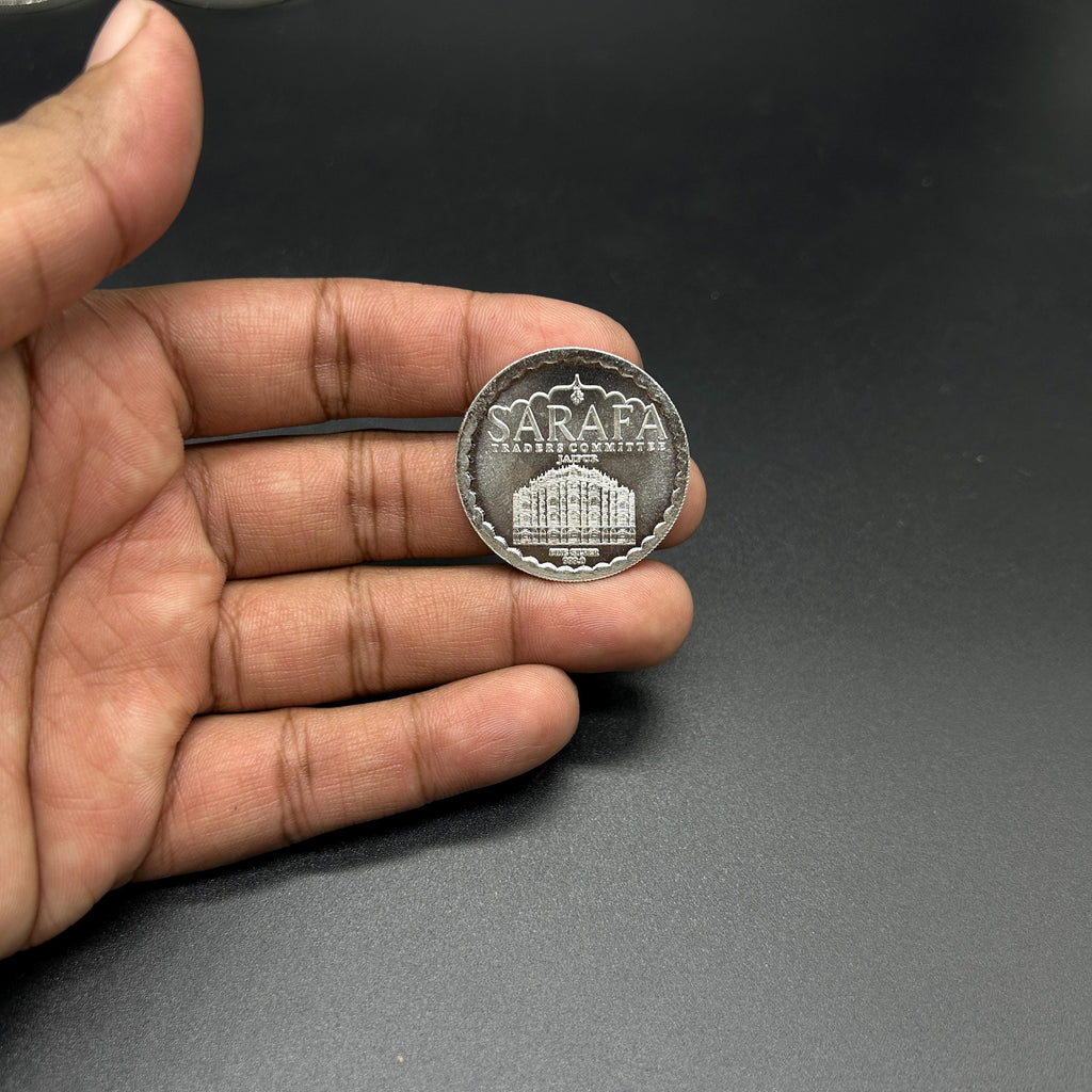 99.90% Pure Silver 10grams Laxmi Ganesh Silver Coin By Sarafa Trader Commity
