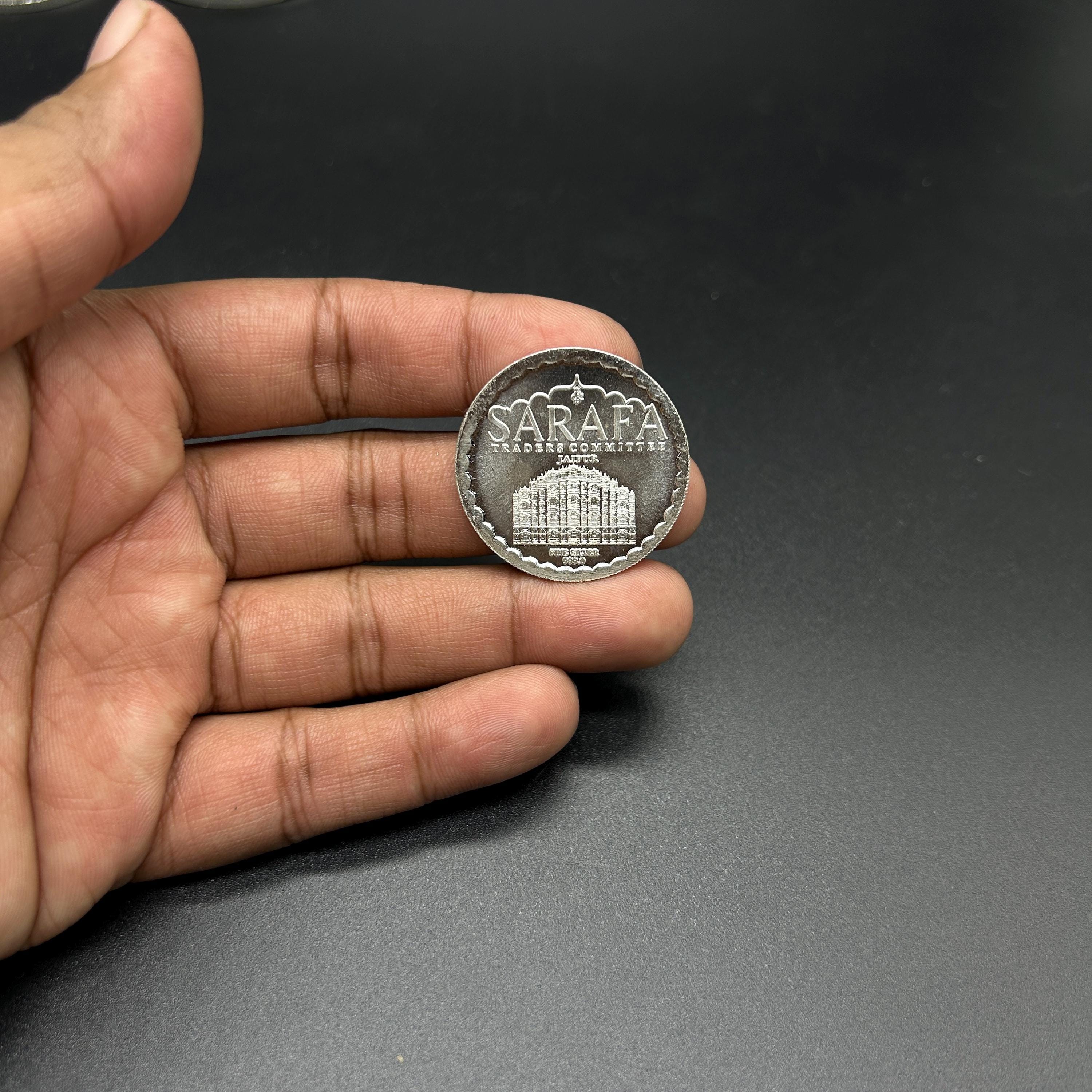 99.90% Pure Silver 10grams Laxmi Ganesh Silver Coin By Sarafa Trader Commity