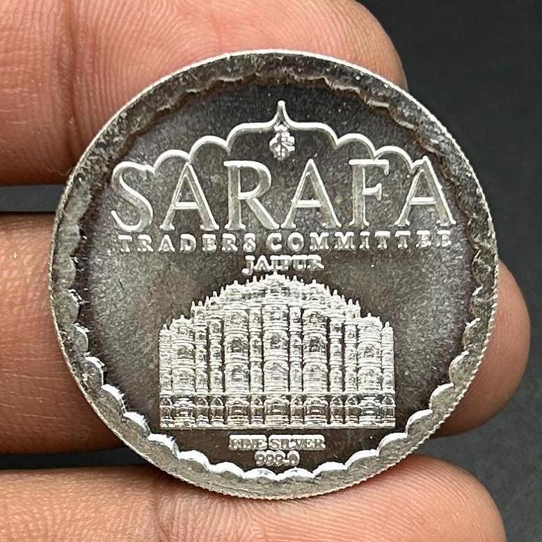 99.90% Pure Silver 10grams Laxmi Ganesh Silver Coin By Sarafa Trader Commity