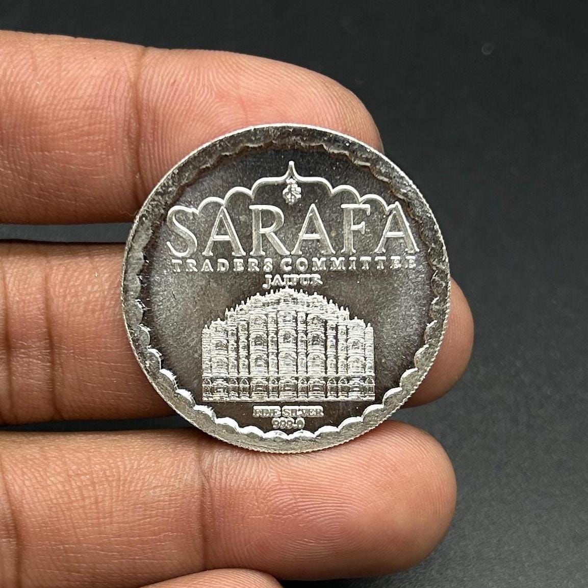 99.90% Pure Silver 20grams Laxmi Ganesh Silver Coin By Sarafa Trader Commity