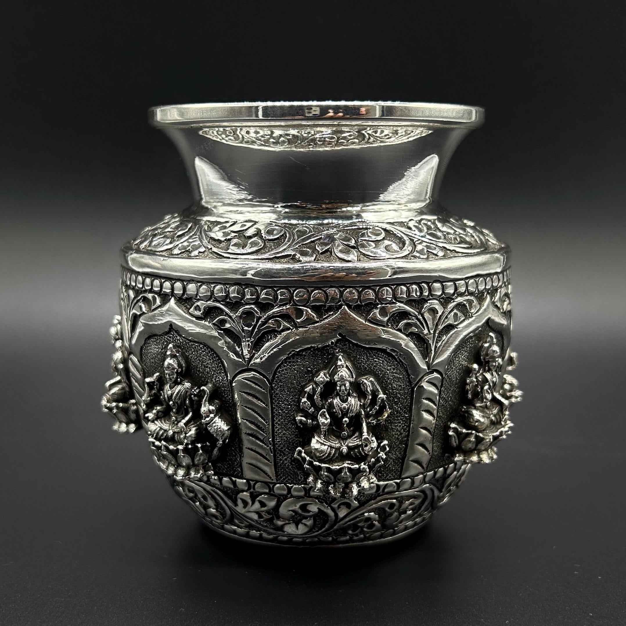 925 Sterling Silver AsthaLaxmi Kalash / Silver Lota