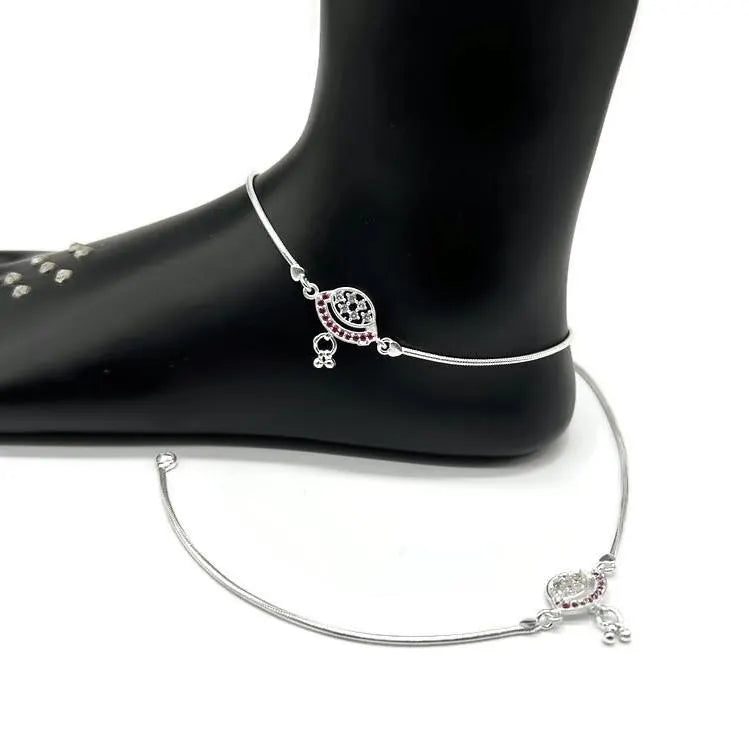 925 Sterling Silver Anklet / Silver Payal For Women
