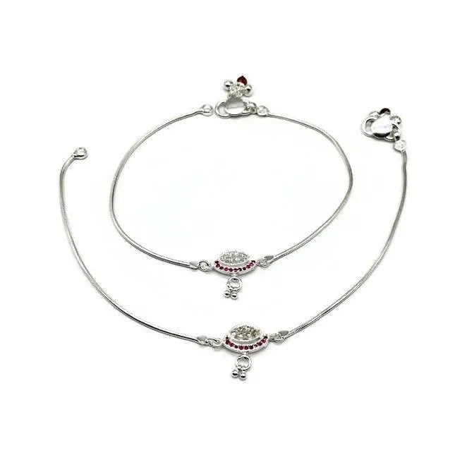 925 Sterling Silver Anklet / Silver Payal For Women