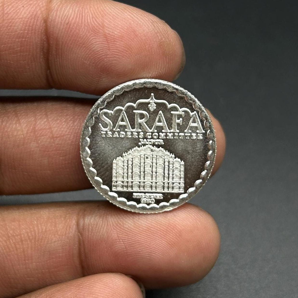 99.90% Pure Silver 5grams Laxmi Ganesh Silver Coin By Sarafa Traders Commity Jaipur