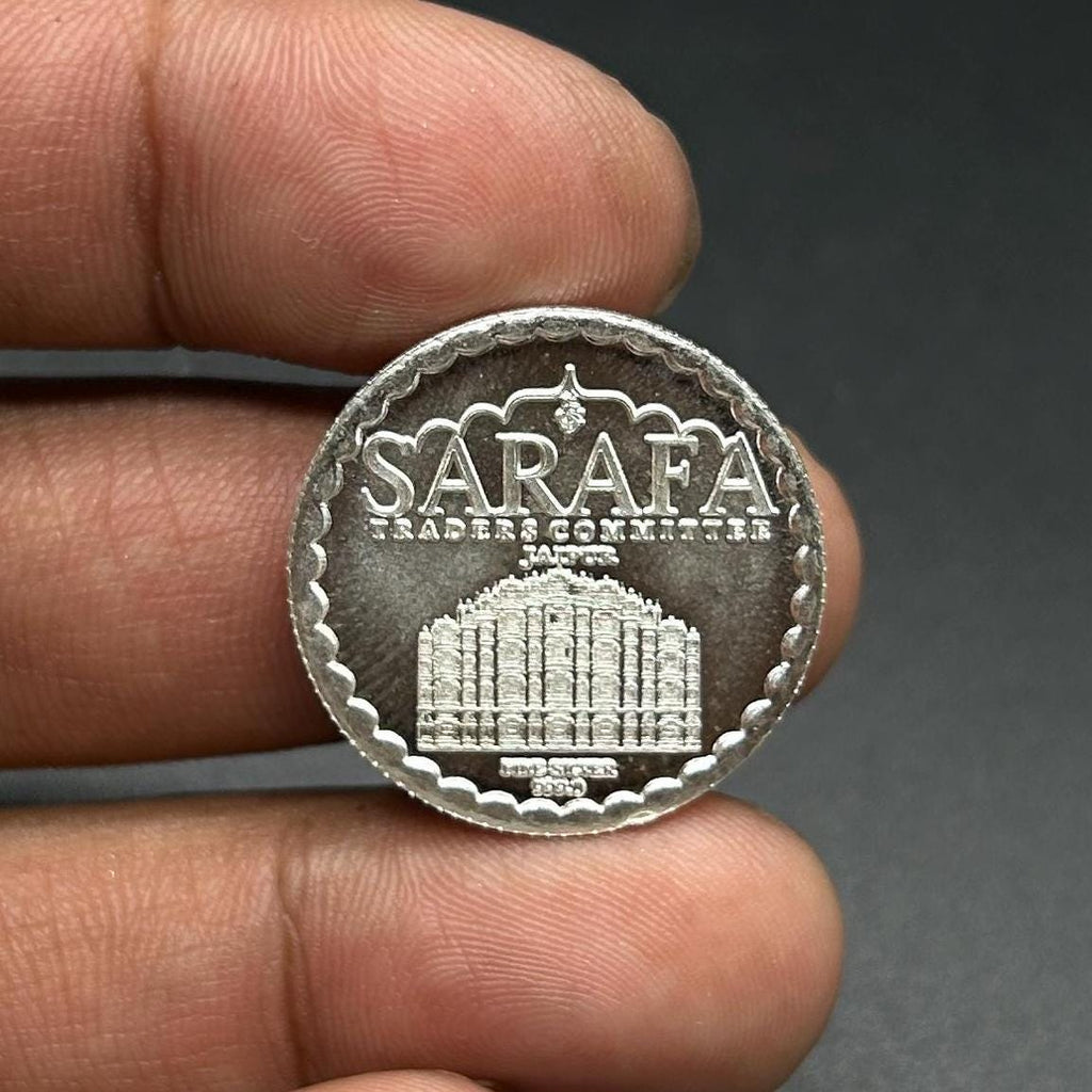99.90% Pure Silver 5grams Laxmi Ganesh Silver Coin By Sarafa Traders Commity Jaipur