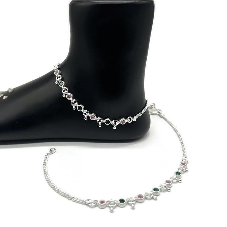 925 Sterling Silver Anklet / Silver Payal For Women