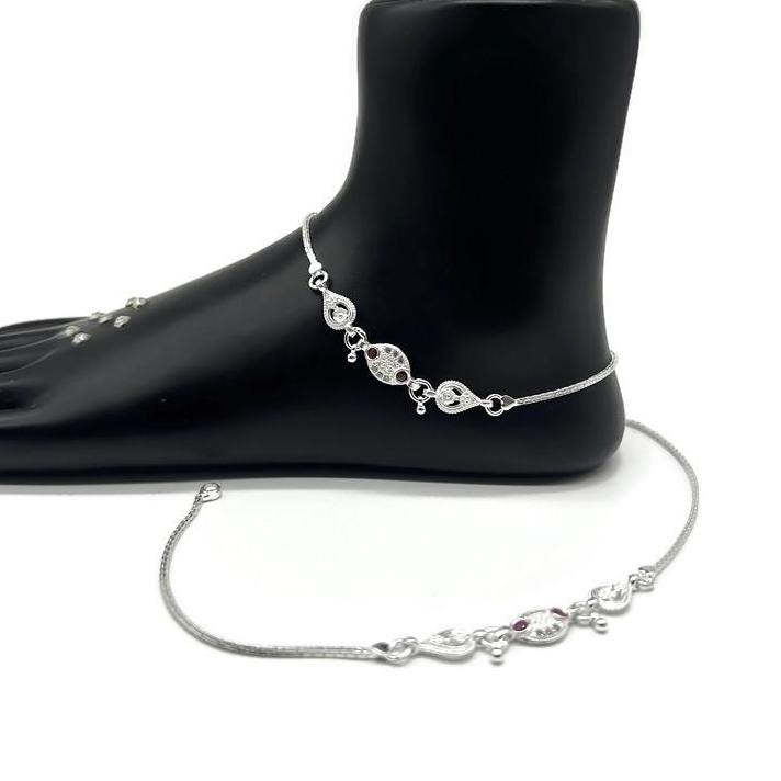 925 Sterling Silver Anklet / Silver Payal.