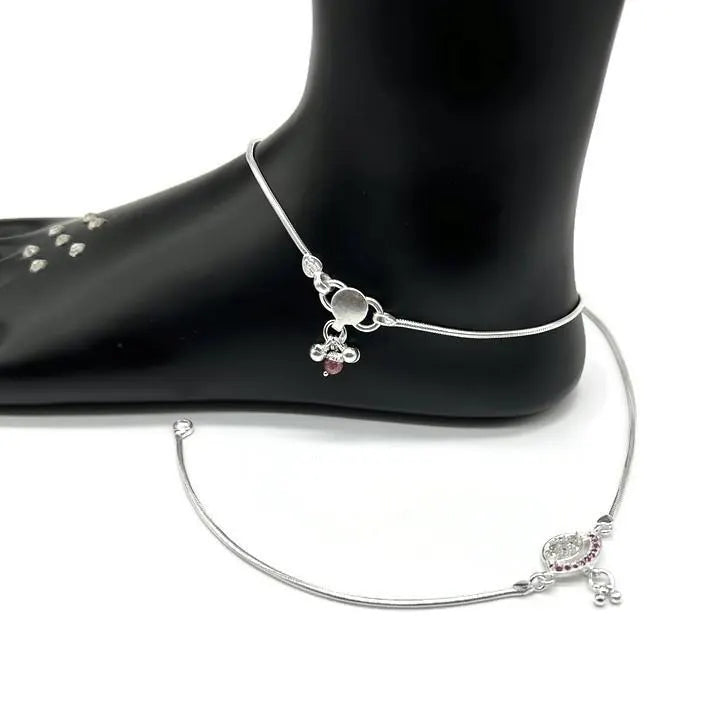 925 Sterling Silver Anklet / Silver Payal For Women
