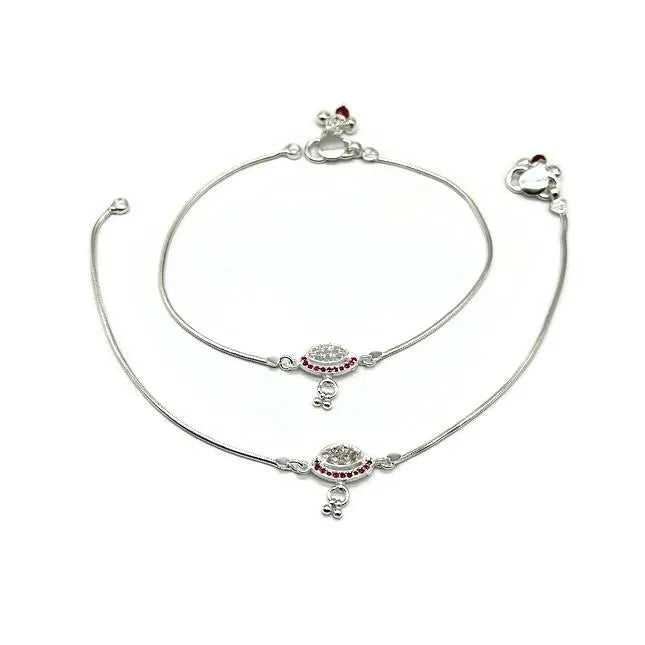 925 Sterling Silver Anklet / Silver Payal For Women