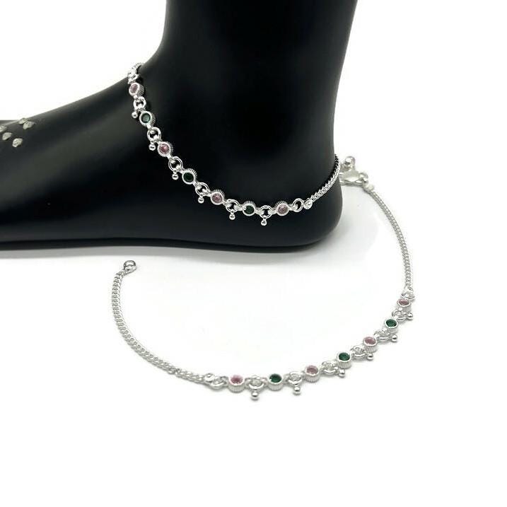 925 Sterling Silver Anklet / Silver Payal For Women