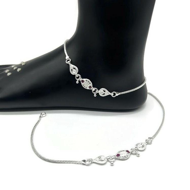 925 Sterling Silver Anklet / Silver Payal.