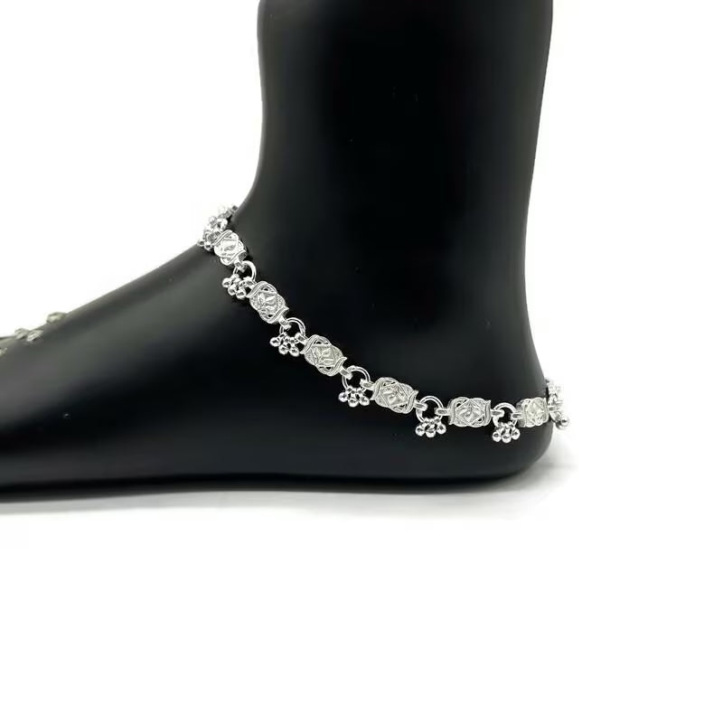 925 Sterling Silver Anklet / Silver Payal / Silver Anklet / Silver Bride Anklet / Silver Payal / Silver Designer Payal