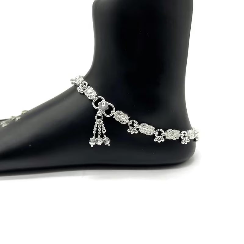 925 Sterling Silver Anklet / Silver Payal / Silver Anklet / Silver Bride Anklet / Silver Payal / Silver Designer Payal