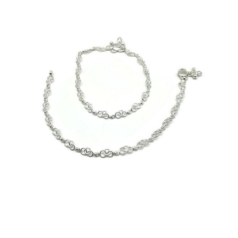 925 Sterling Silver Anklet / Silver Payal For Woman.