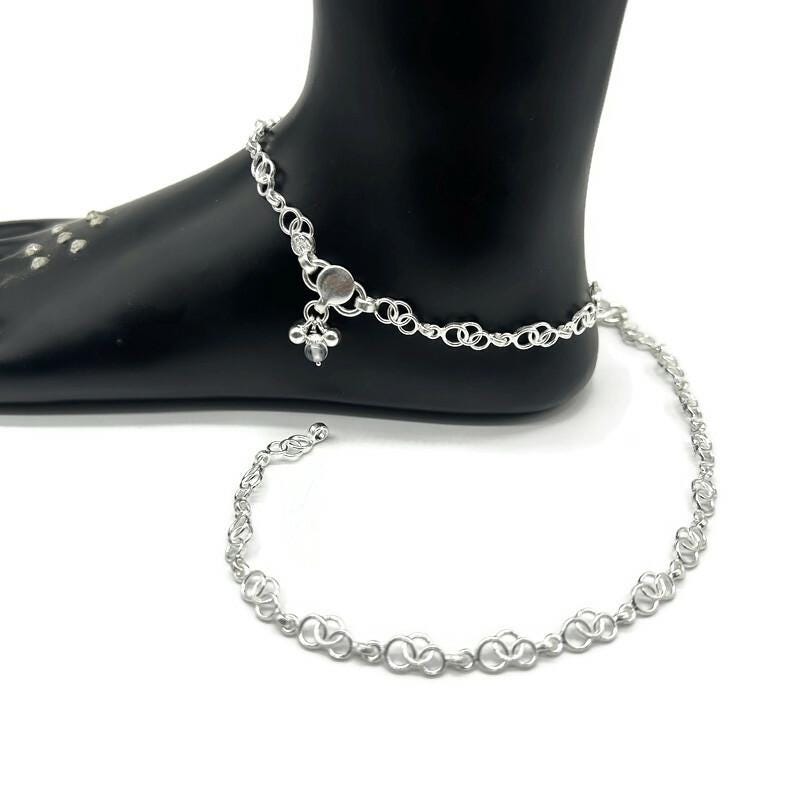 925 Sterling Silver Anklet / Silver Payal For Woman.