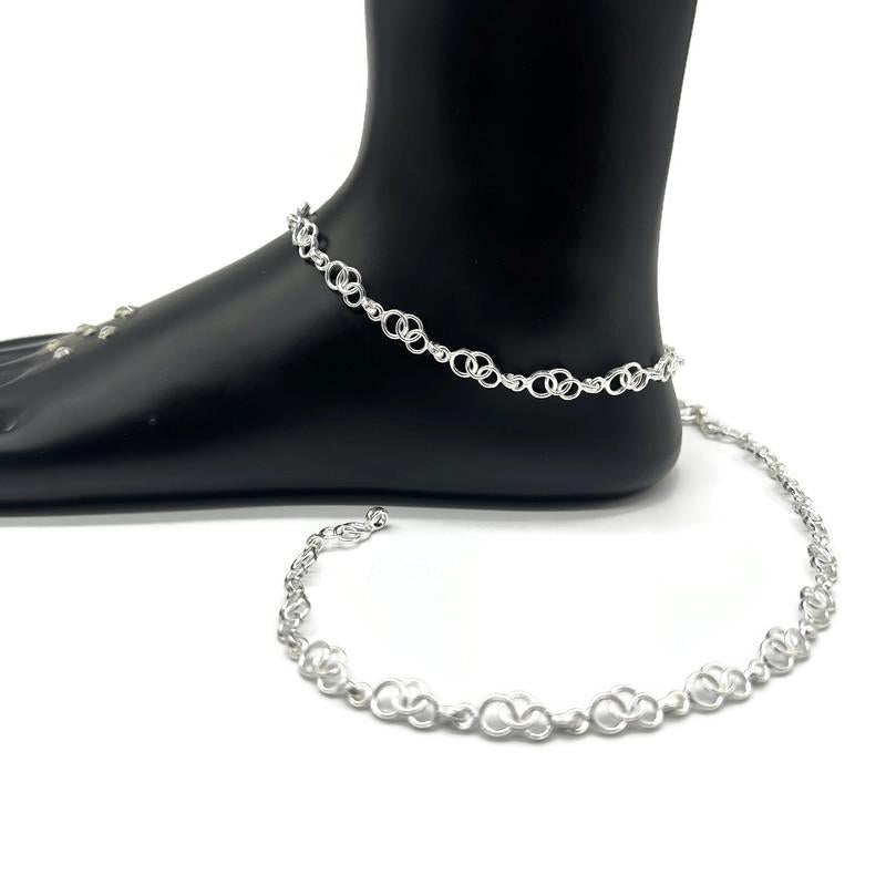 925 Sterling Silver Anklet / Silver Payal For Woman.