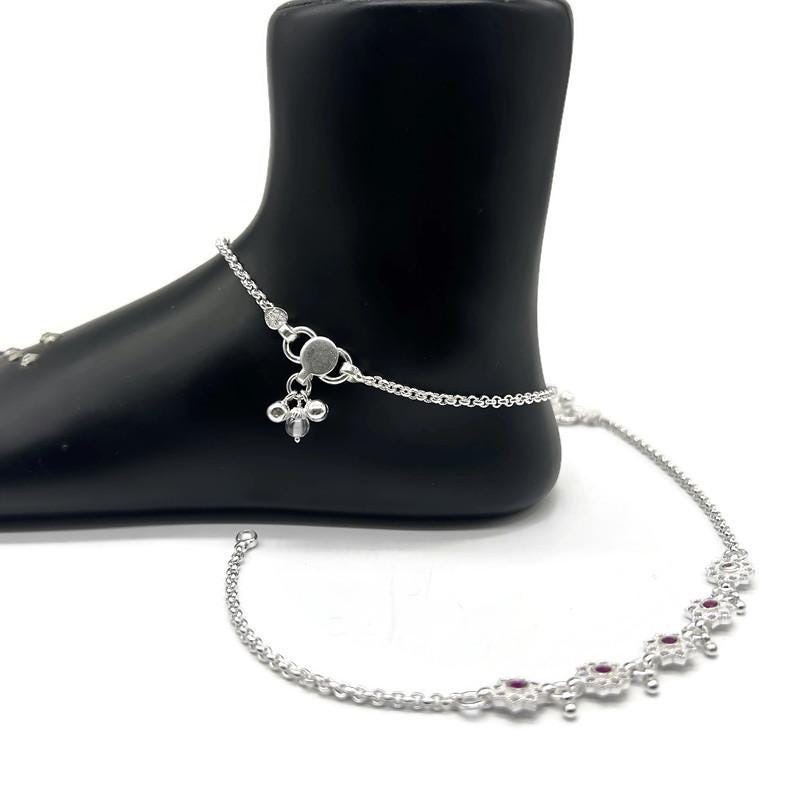 925 Sterling Silver Anklet / Silver Payal For Women / Anklet35