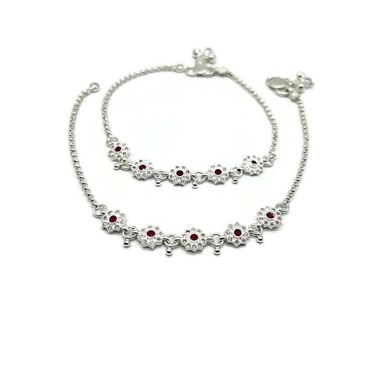 925 Sterling Silver Anklet / Silver Payal For Women / Anklet35