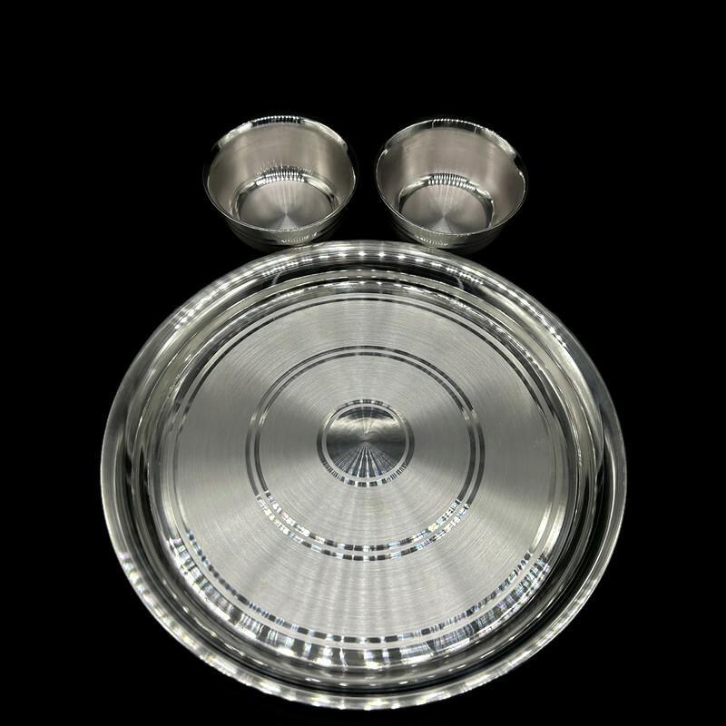 999 Solid Silver Baby dinner Set, Silver Thali & Bowl, Silver Thali and Bowl, Silver Set Of Plate and Bowl, Wedding Gift.