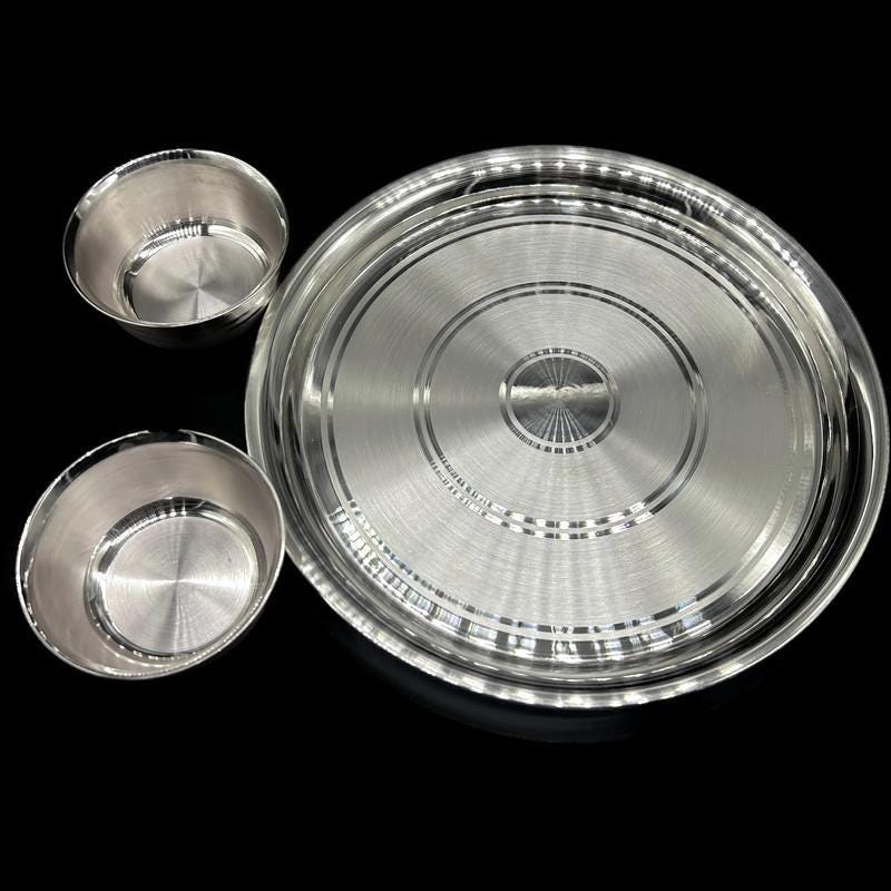 999 Solid Silver Baby dinner Set, Silver Thali & Bowl, Silver Thali and Bowl, Silver Set Of Plate and Bowl, Wedding Gift.