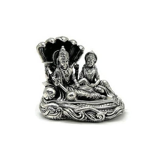925 Sterling Silver Laxmi Vishnu / Laxmi Narayana Statue