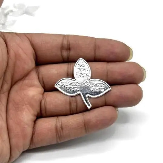 999 Pure Silver Bel Patra, Lord Shiva Worshiping, Handmade Silver Religious Belva Patra, Divine Pooja Article.
