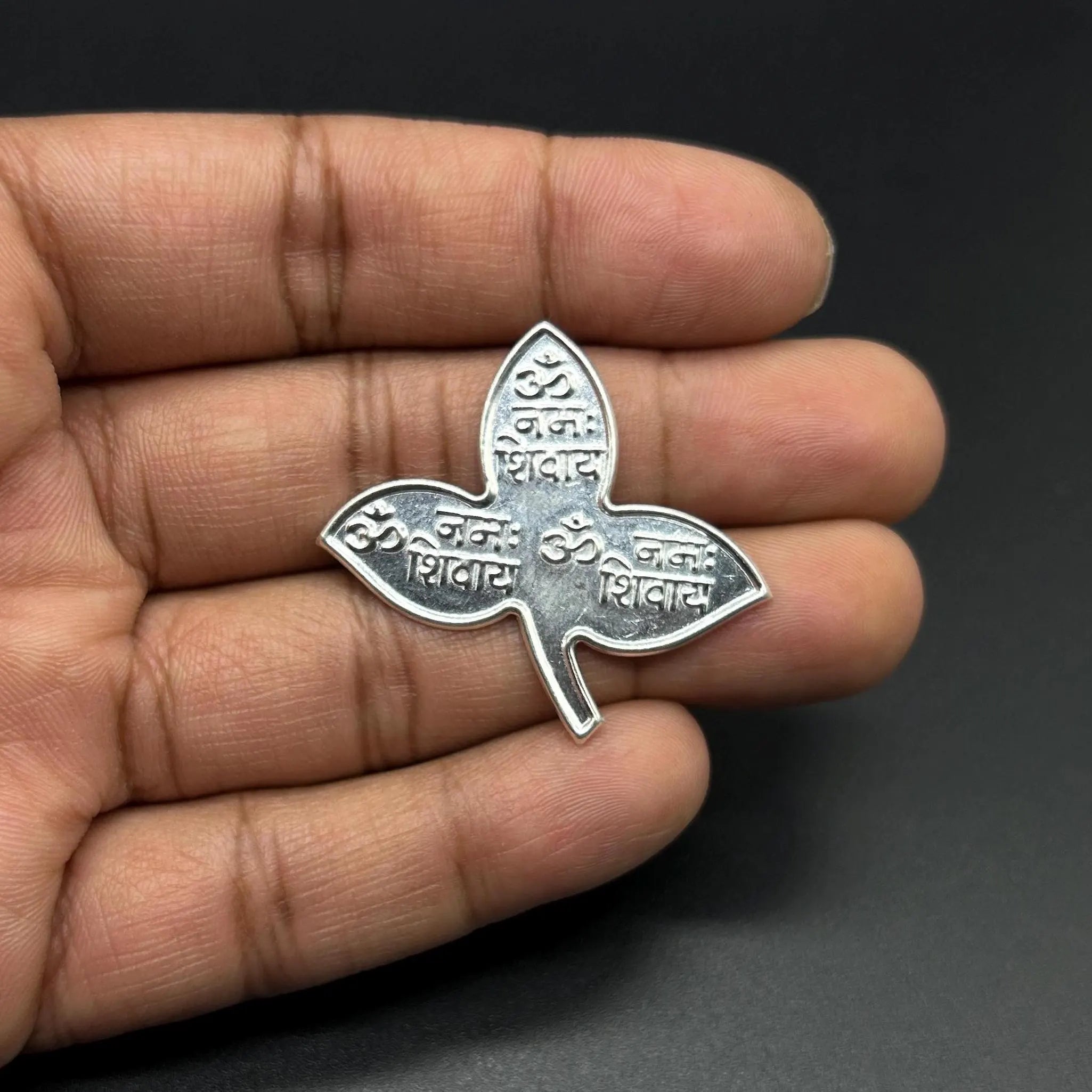 999 Pure Silver Bel Patra, Lord Shiva Worshiping, Handmade Silver Religious Belva Patra, Divine Pooja Article.