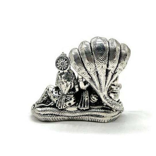 925 Sterling Silver Laxmi Vishnu / Laxmi Narayana Statue