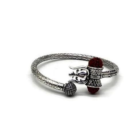 925 Sterling Silver Shiv Trishul Kada For men.