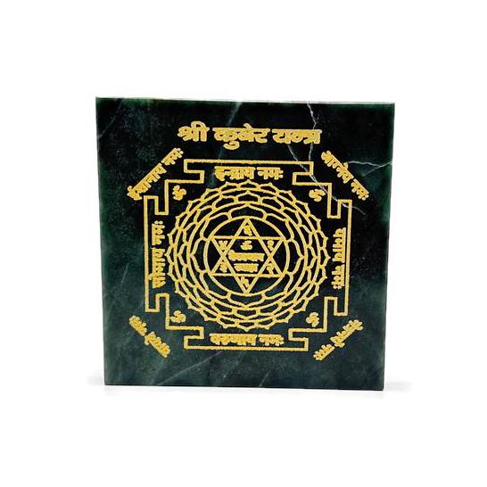 Green Jade kuber Yantra With Box for Home & Office.