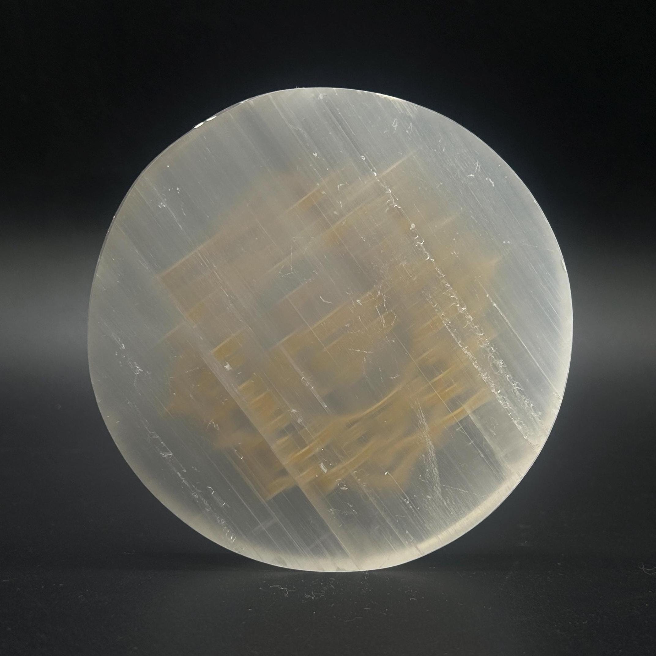 Selenite plate with Om symbol For Home & Office.