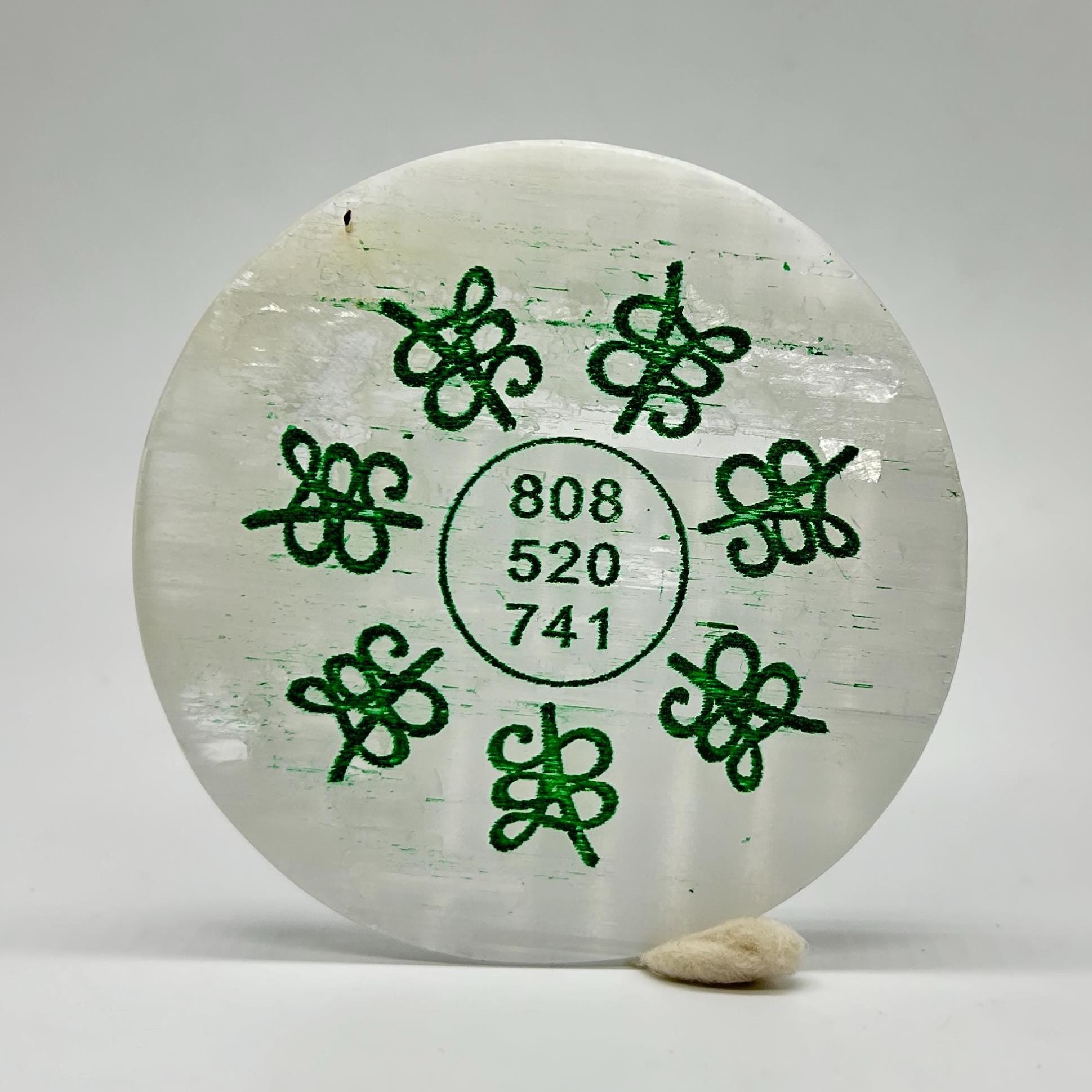 Selenite Charging Plate With Zibu Symbols  For Home & Office.