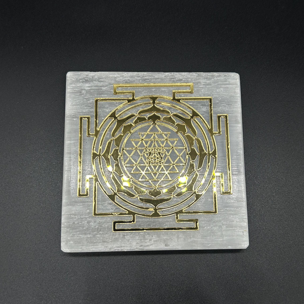 Selenite Shree Yantra / Selenite Shree Yantra For Home & Office.