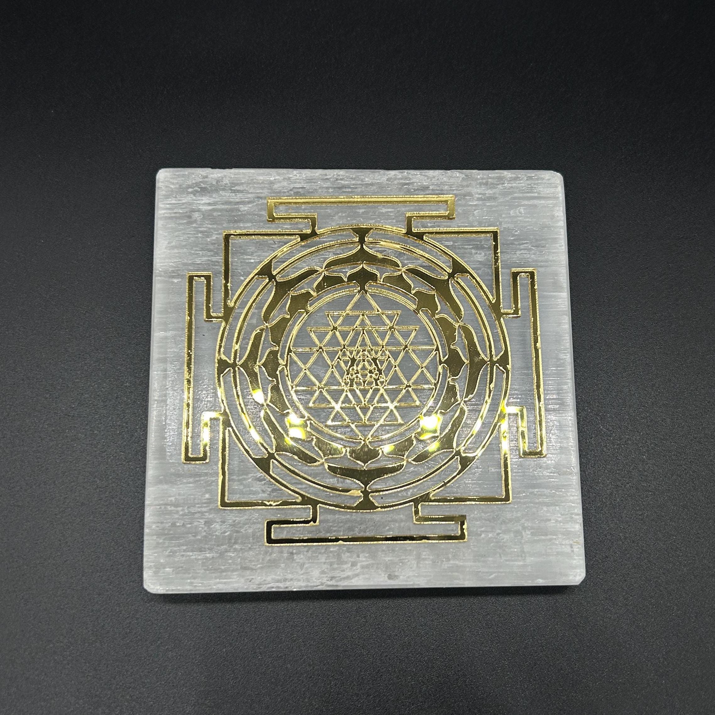 Selenite Shree Yantra / Selenite Shree Yantra For Home & Office.