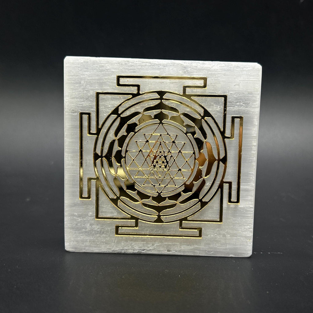 Selenite Shree Yantra / Selenite Shree Yantra For Home & Office.