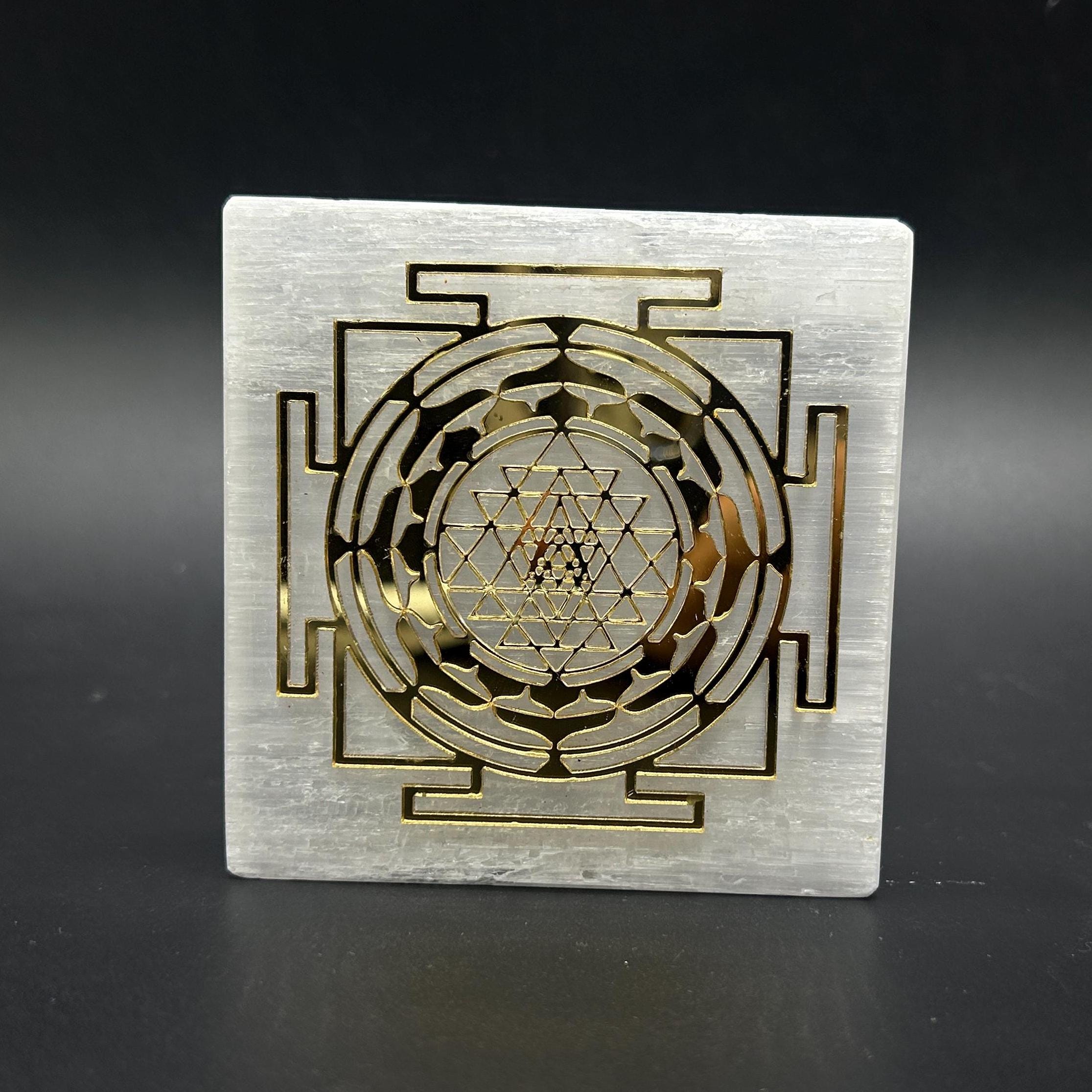 Selenite Shree Yantra / Selenite Shree Yantra For Home & Office.