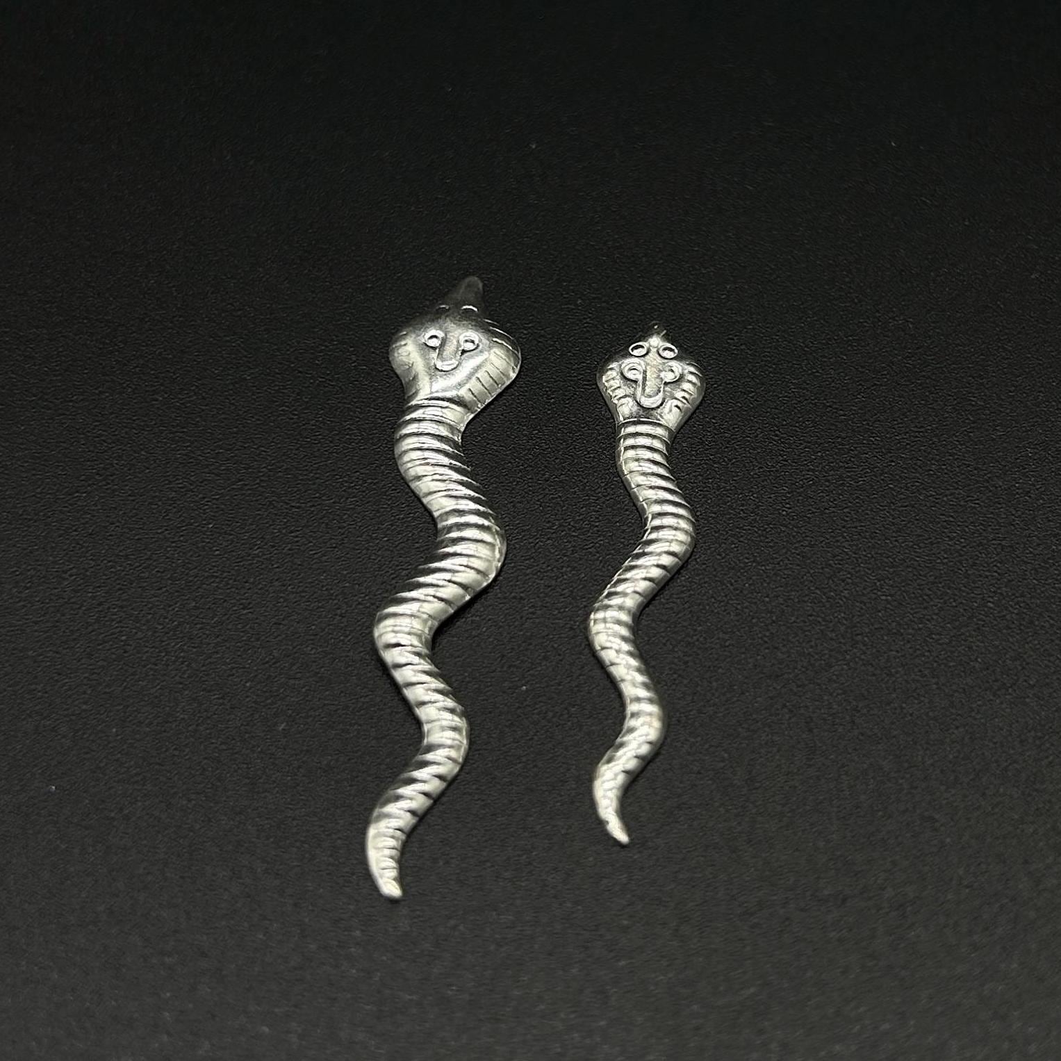 925 Sterling silver handmade Nag Nagin snake joda pair for puja