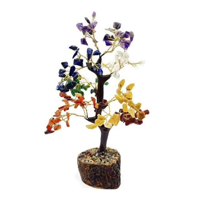 Crystal Gem Trees With Wood Base ,Gemstone Wire Sculpture Tree Of Life.