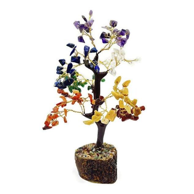 Crystal Gem Trees With Wood Base ,Gemstone Wire Sculpture Tree Of Life.
