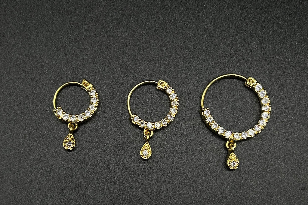 Diamond Nose Ring/Gold Nath/Indian Nose Ring/Indian Jewelry/ piercing Required /Bollywood/Bridal Nath