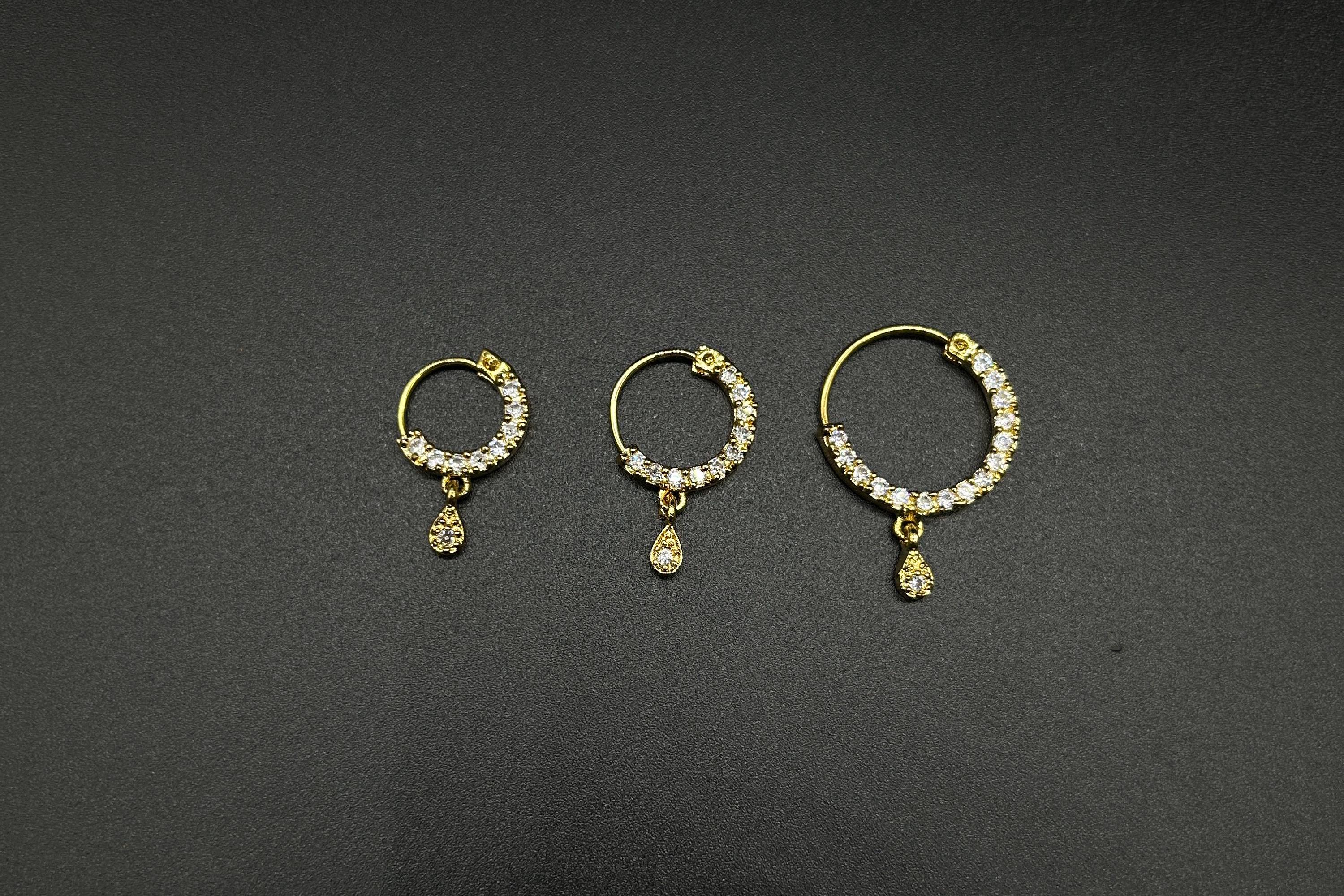 Diamond Nose Ring/Gold Nath/Indian Nose Ring/Indian Jewelry/ piercing Required /Bollywood/Bridal Nath