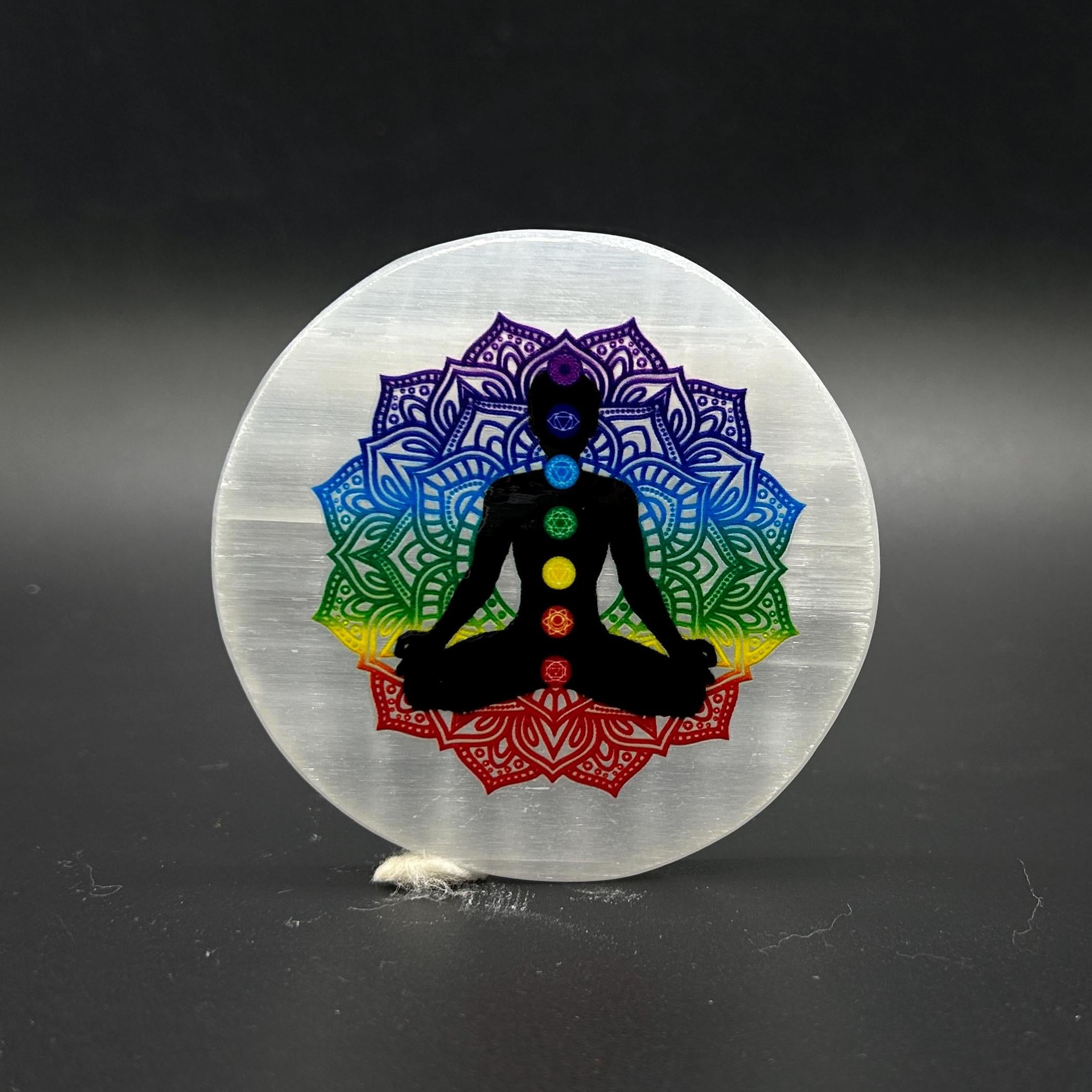 Selenite 7 Chakra plate For Home & Office .