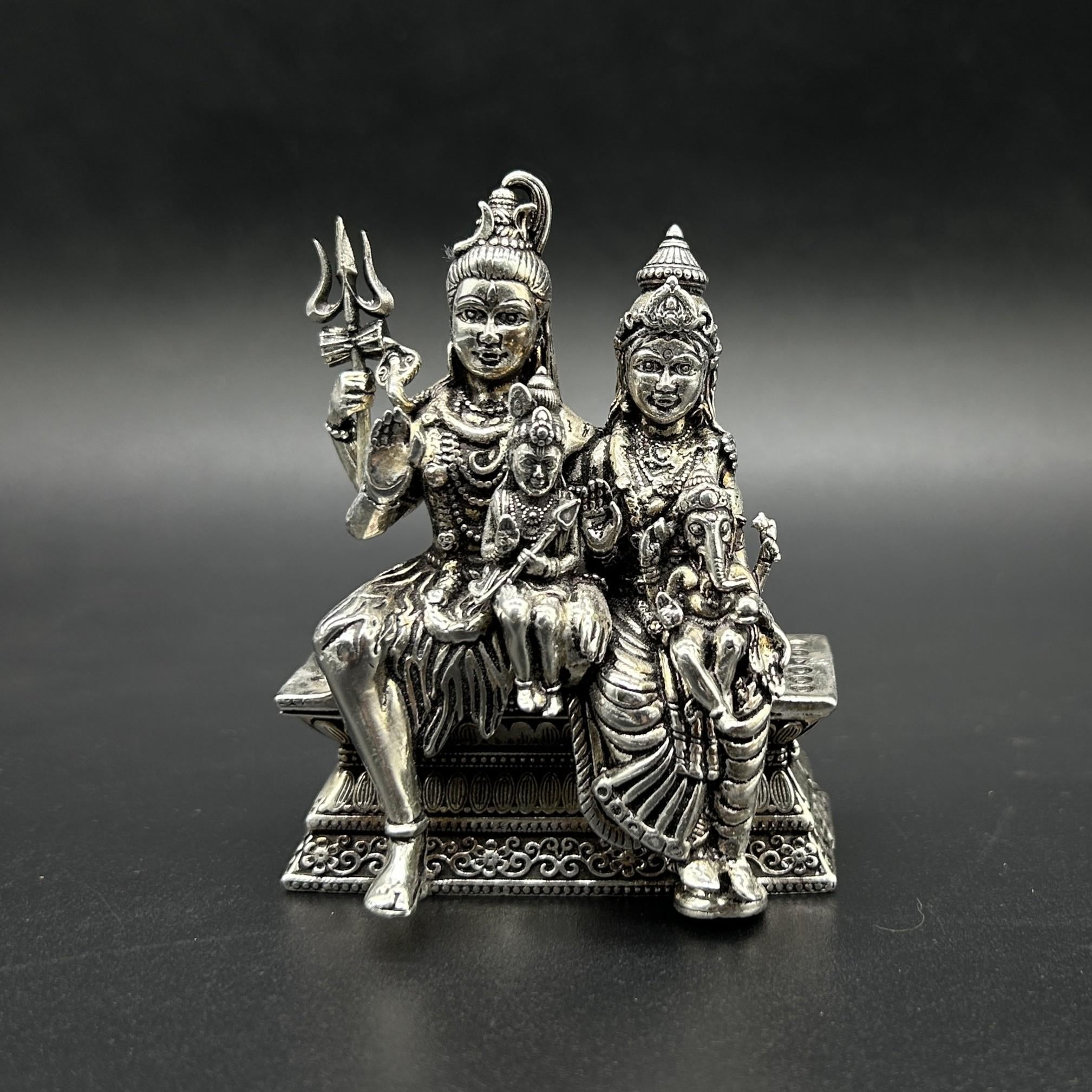 925 Sterling Silver Shiv Pariwar Idol