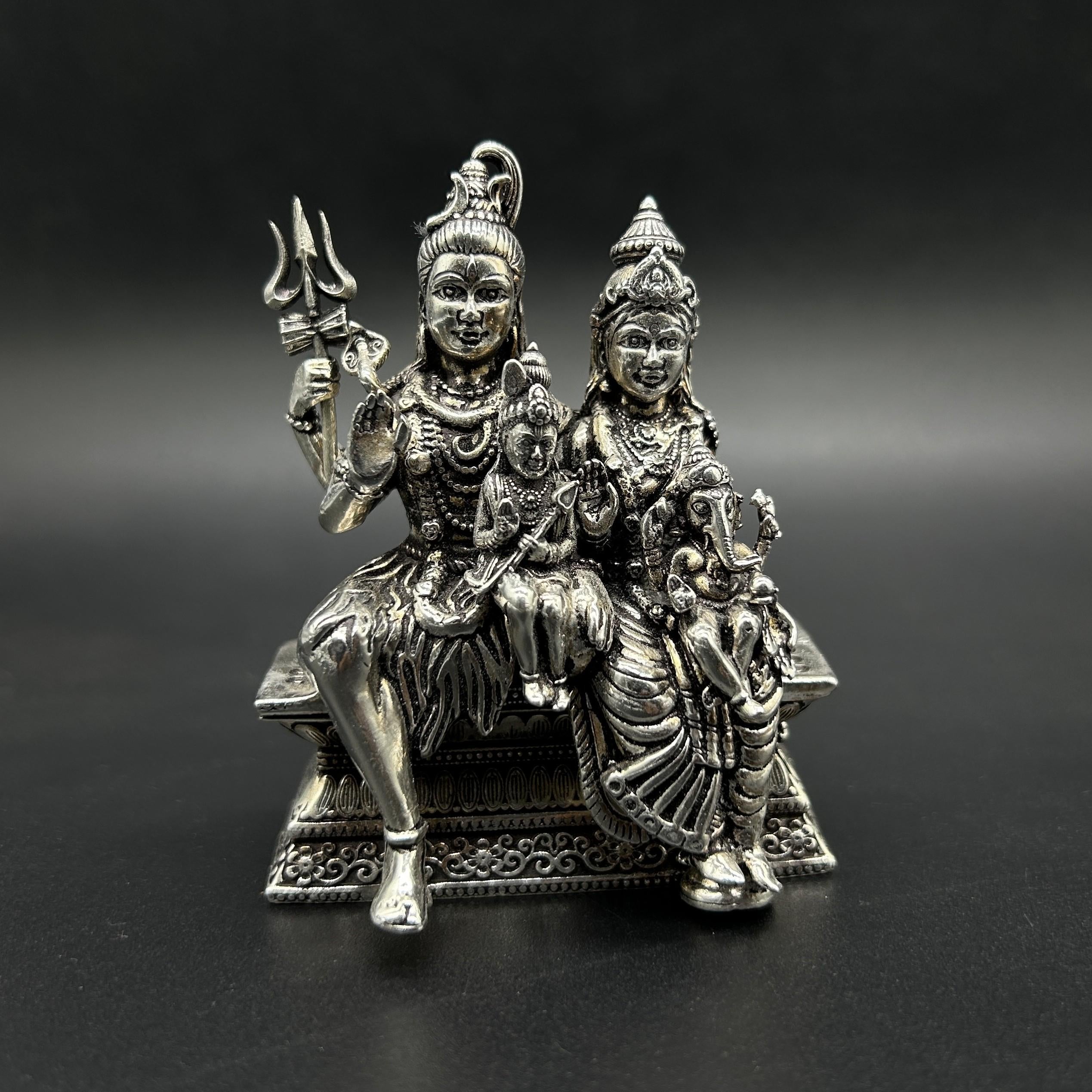 925 Sterling Silver Shiv Pariwar Idol