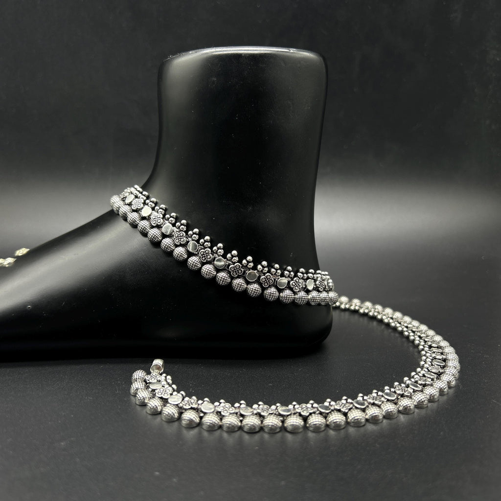 925 Sterling Silver Anklet / Silver Bride Payal / Silver Anklet / Silver Payal / Silver Antique Payal / Designer Anklet