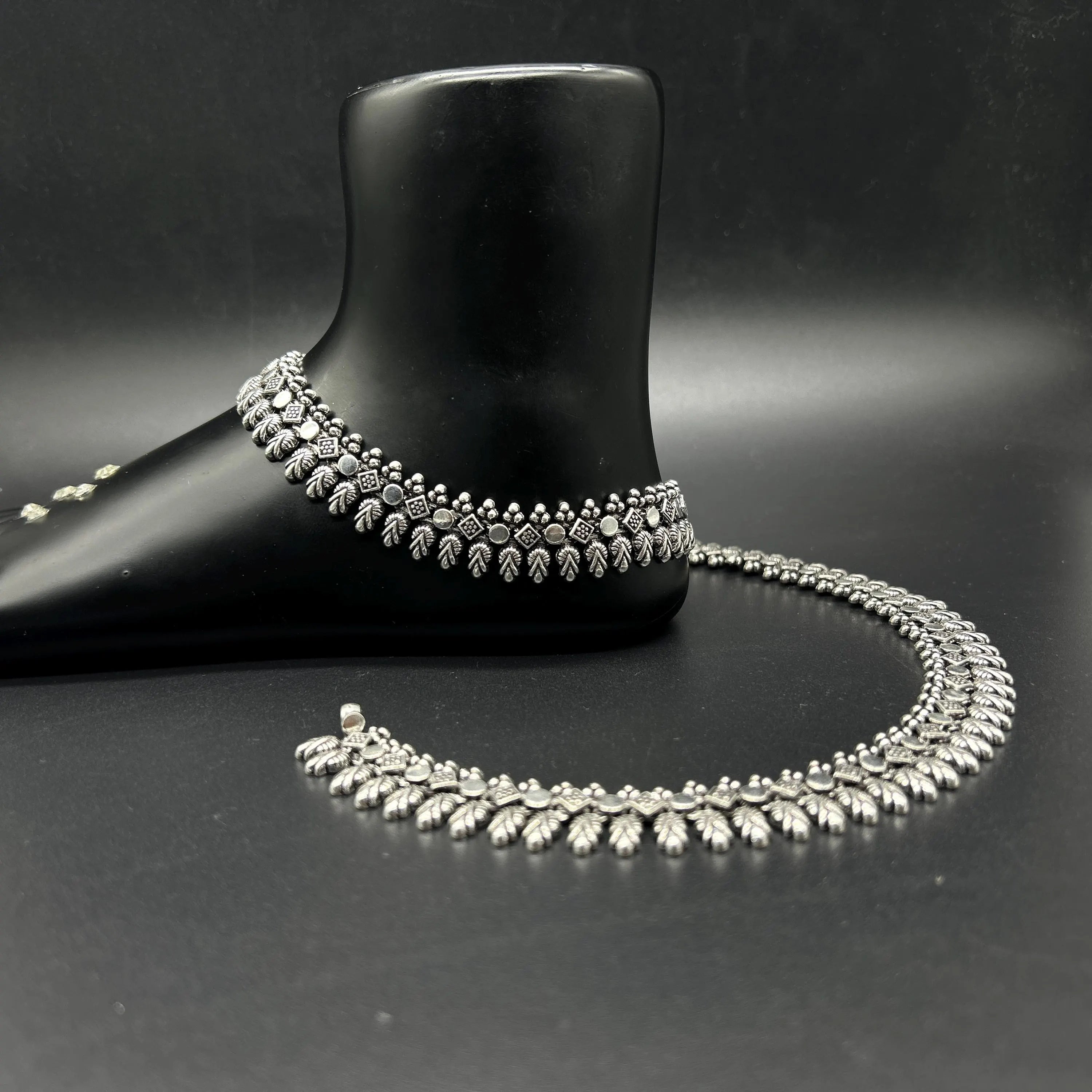 925 Sterling Silver Anklet / Silver Bride Payal / Silver Anklet / Silver Payal / Silver Antique Payal / Designer Anklet